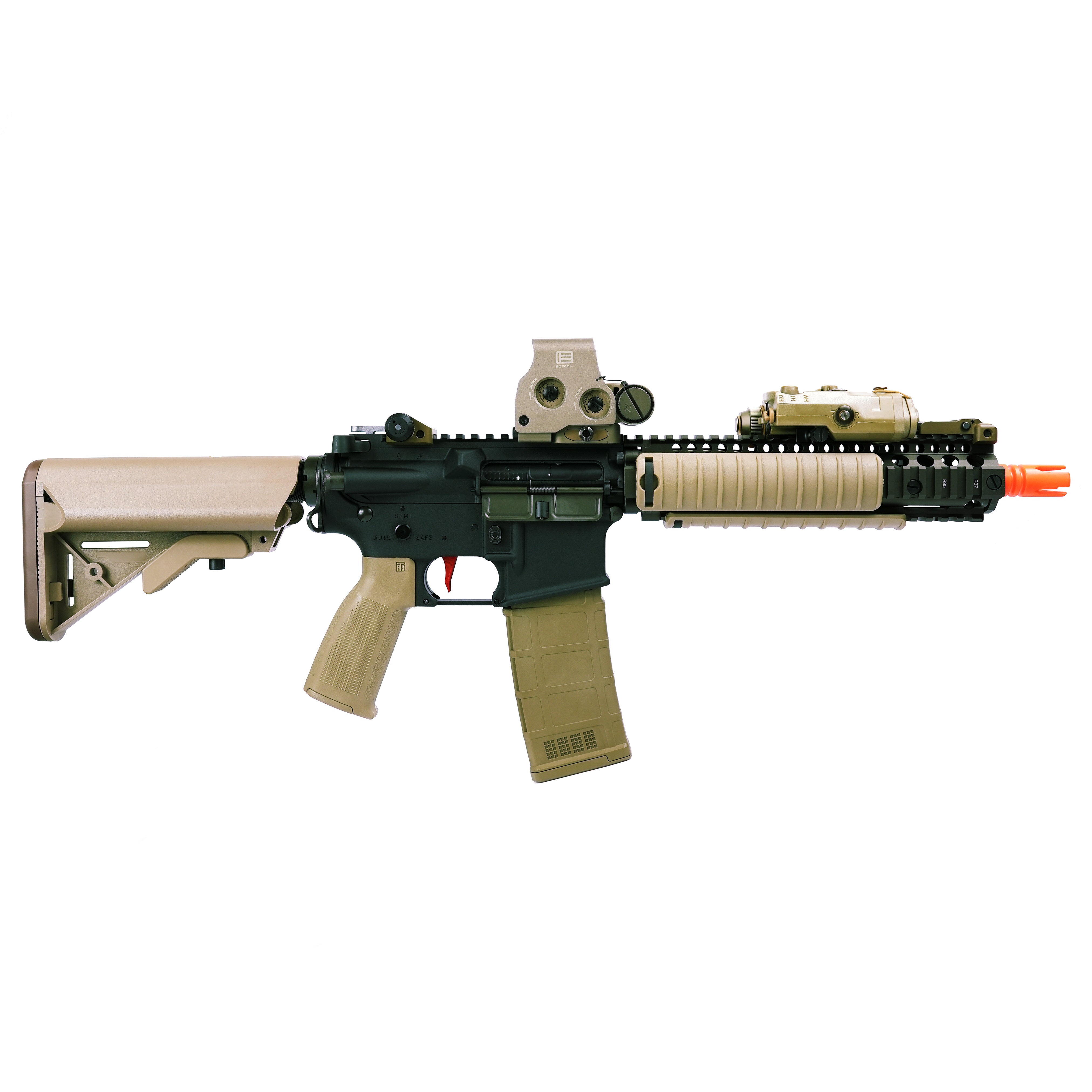 paragon spec mk18 upgraded airsoft gun AEG in FDE