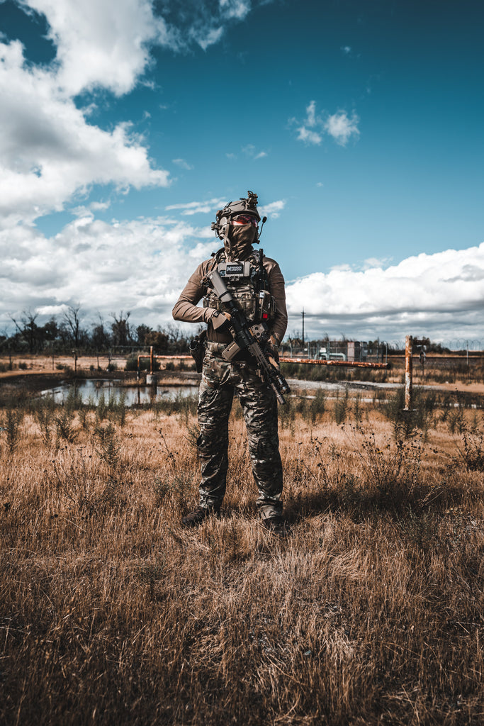 michael paragon armory displaying paragon spec urgi at gamepod combat zone in multicam gear