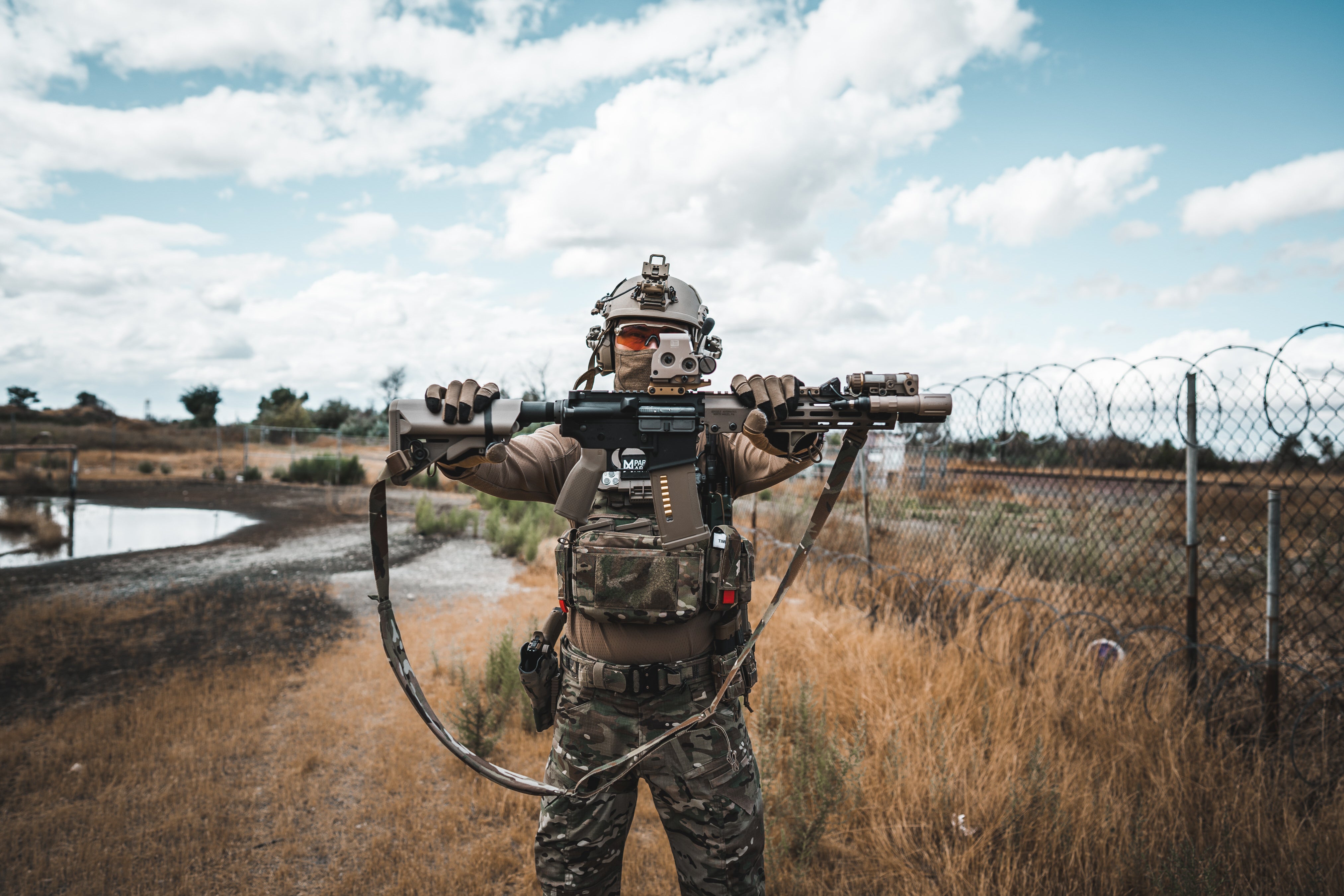holding a paragon spec URGI m4 AEG replica
