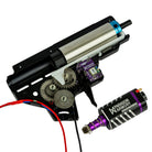 Paragon Spec Fully Upgraded Drop-in Gearbox (V2) featuring siegetek gears, retro arms gearbox shell. retro arms piston, jefftron leviathan mosfet. fps softair cylinder, paragon armory 33k brushless motor