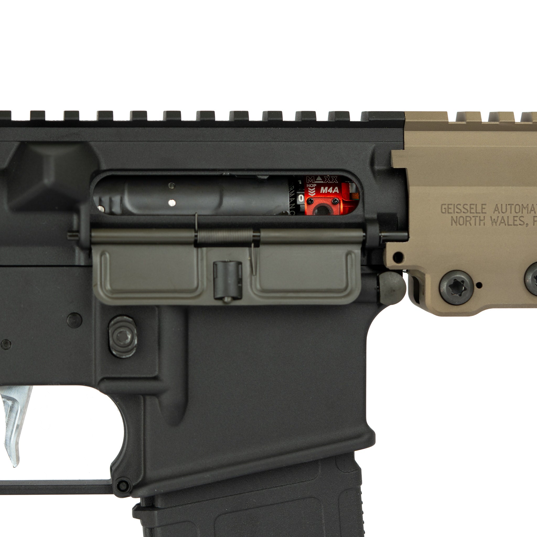 paragon spec m4 urgi aeg utilizing vfc colt trade marked receiver, hao mk16 rail, and fully upgraded internals