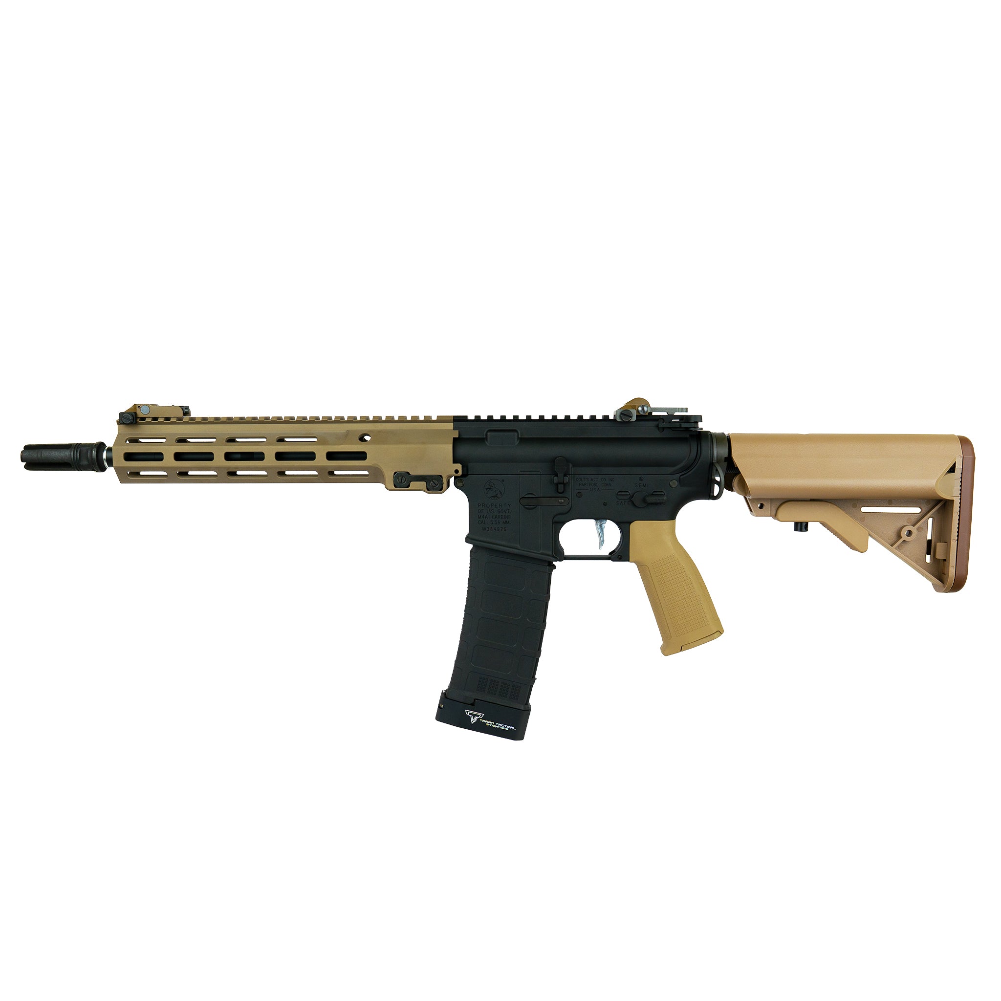 paragon spec m4 urgi aeg utilizing vfc colt trade marked receiver, hao mk16 rail, and fully upgraded internals