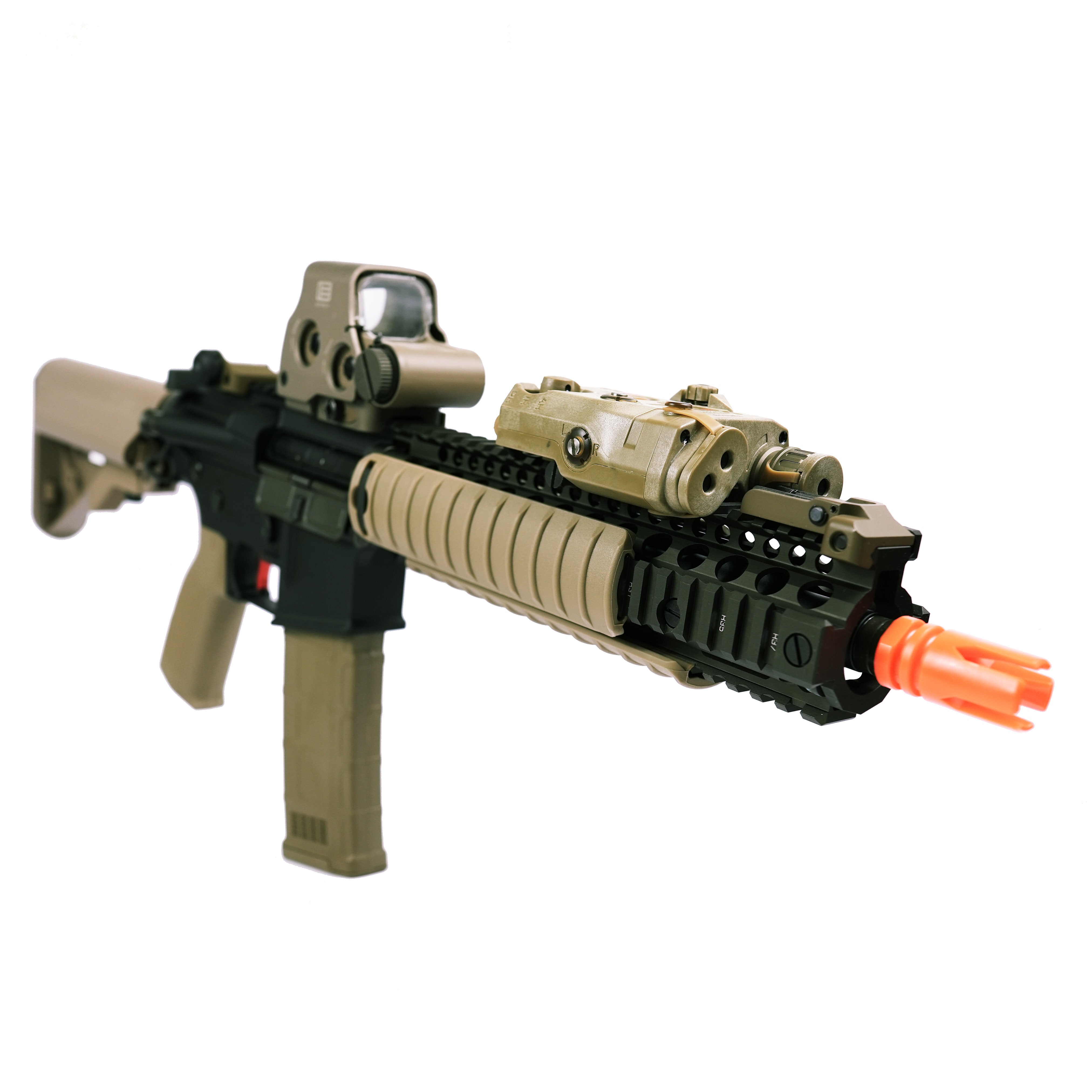 paragon spec mk18 upgraded airsoft gun AEG in FDE